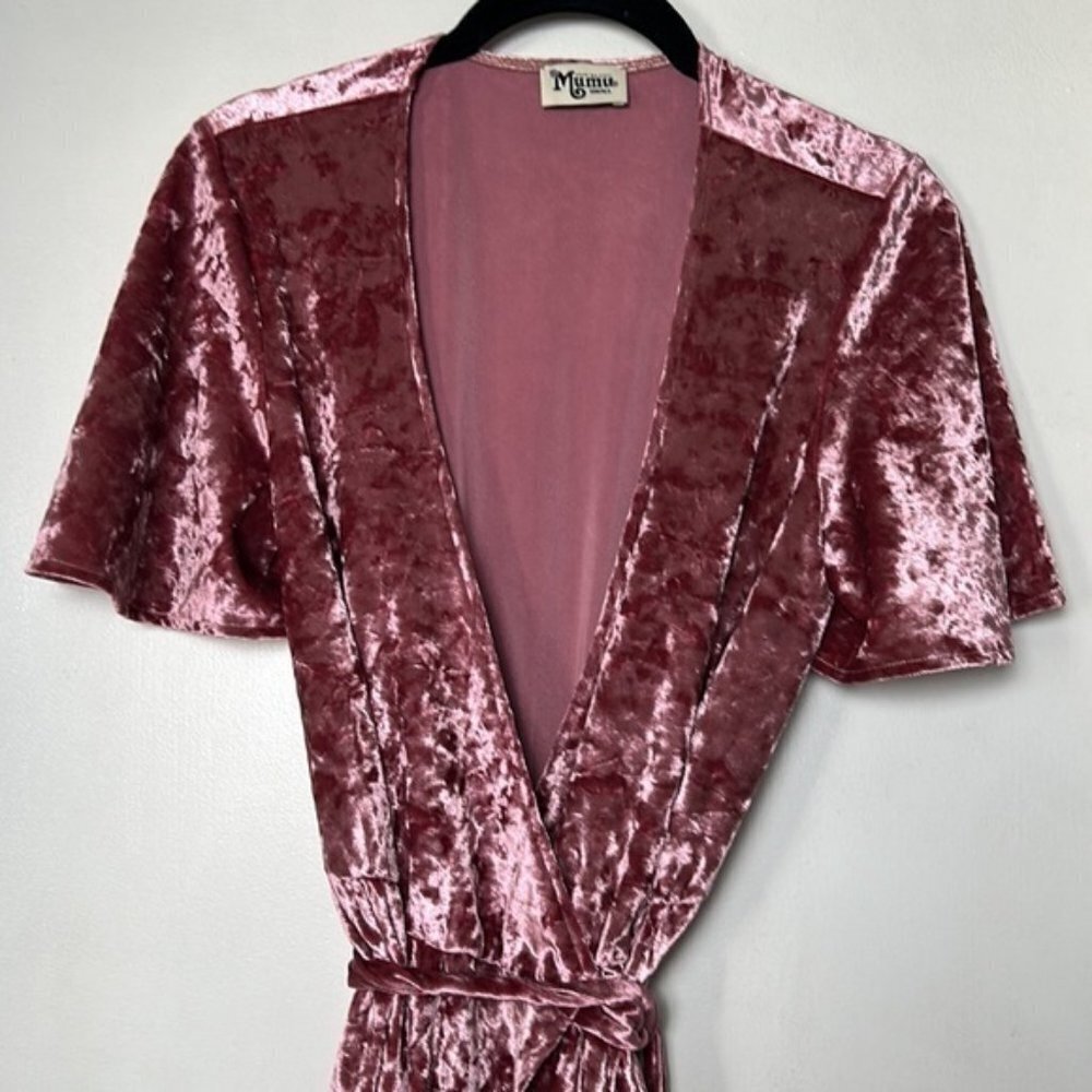 Show Me Your Mumu Andrea Crushed Velvet Wrap Dress S - Picture 6 of 11